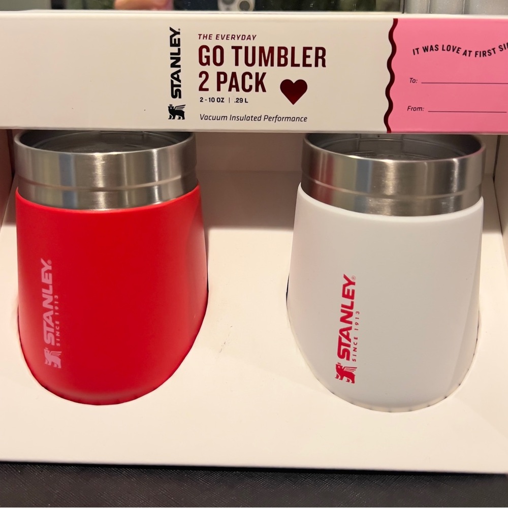 Stanley 10 oz Stainless Steel Everyday Go Tumblers 2pk Red/White